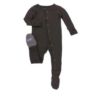New Kickee Pants Footie with Snaps in Bark Green Size 3T